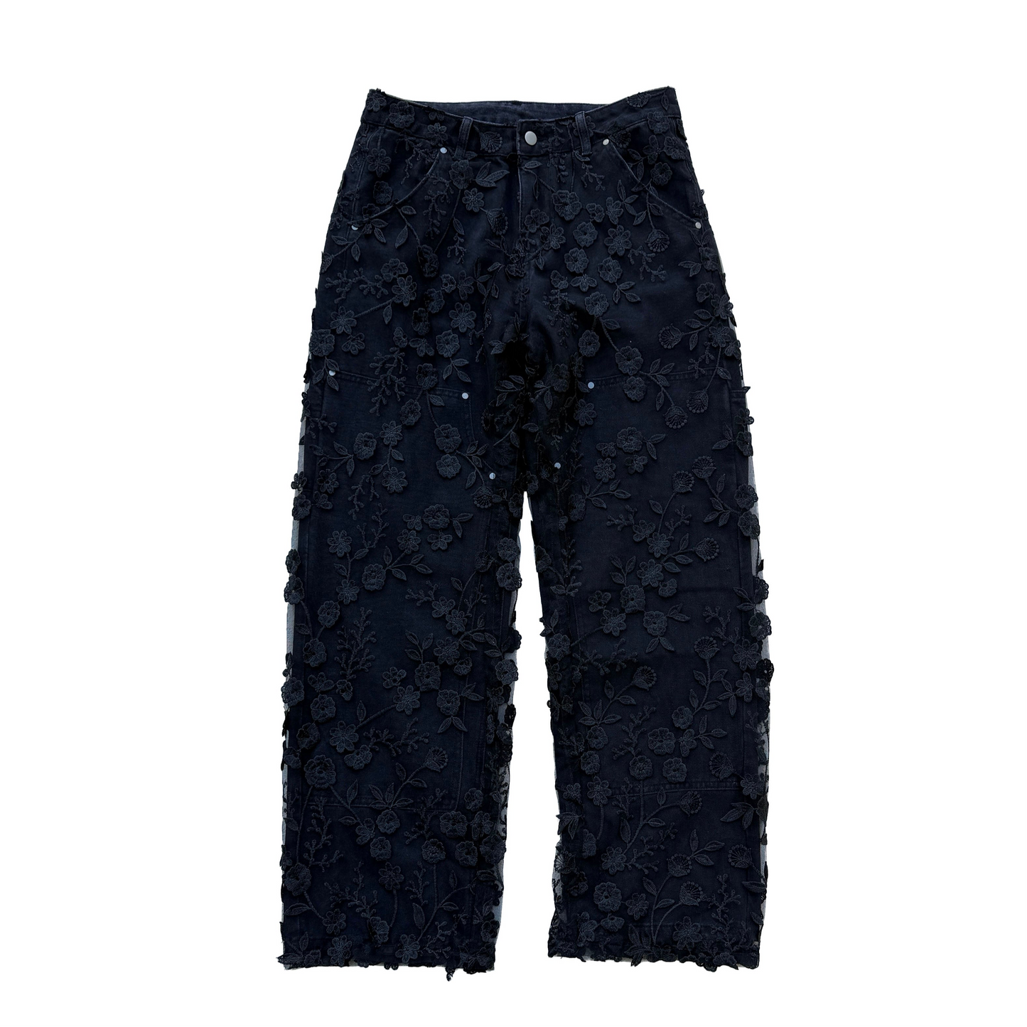 Carpenter Black Floral Lace Pants