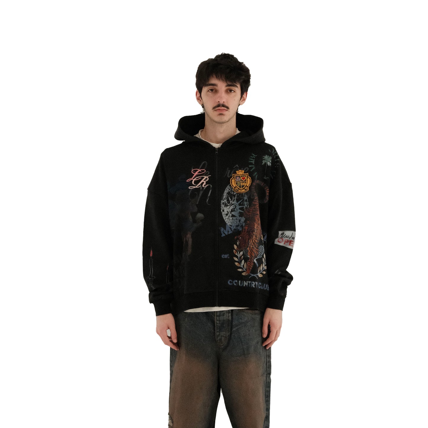 Black Zip Up Artist Hoodie