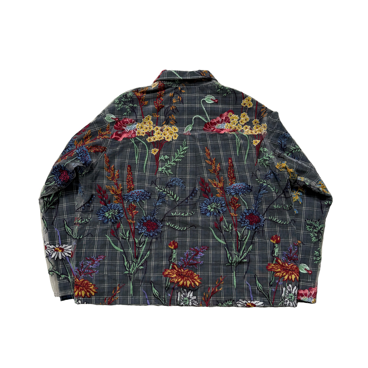 Floral Embroidered Lace Flannel