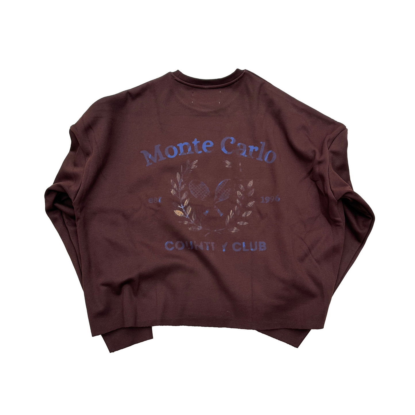 Brown embroidered artist sweatshirt
