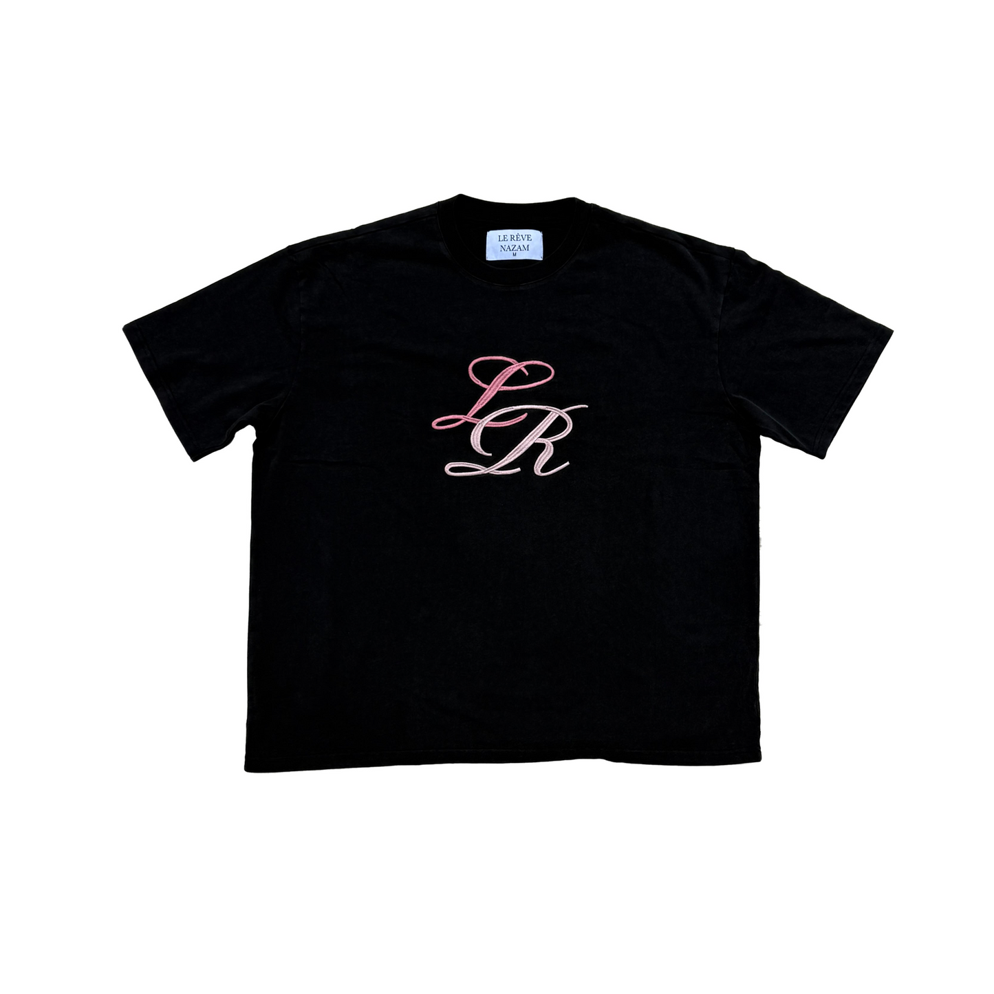 Black Logo Embroidered Tee
