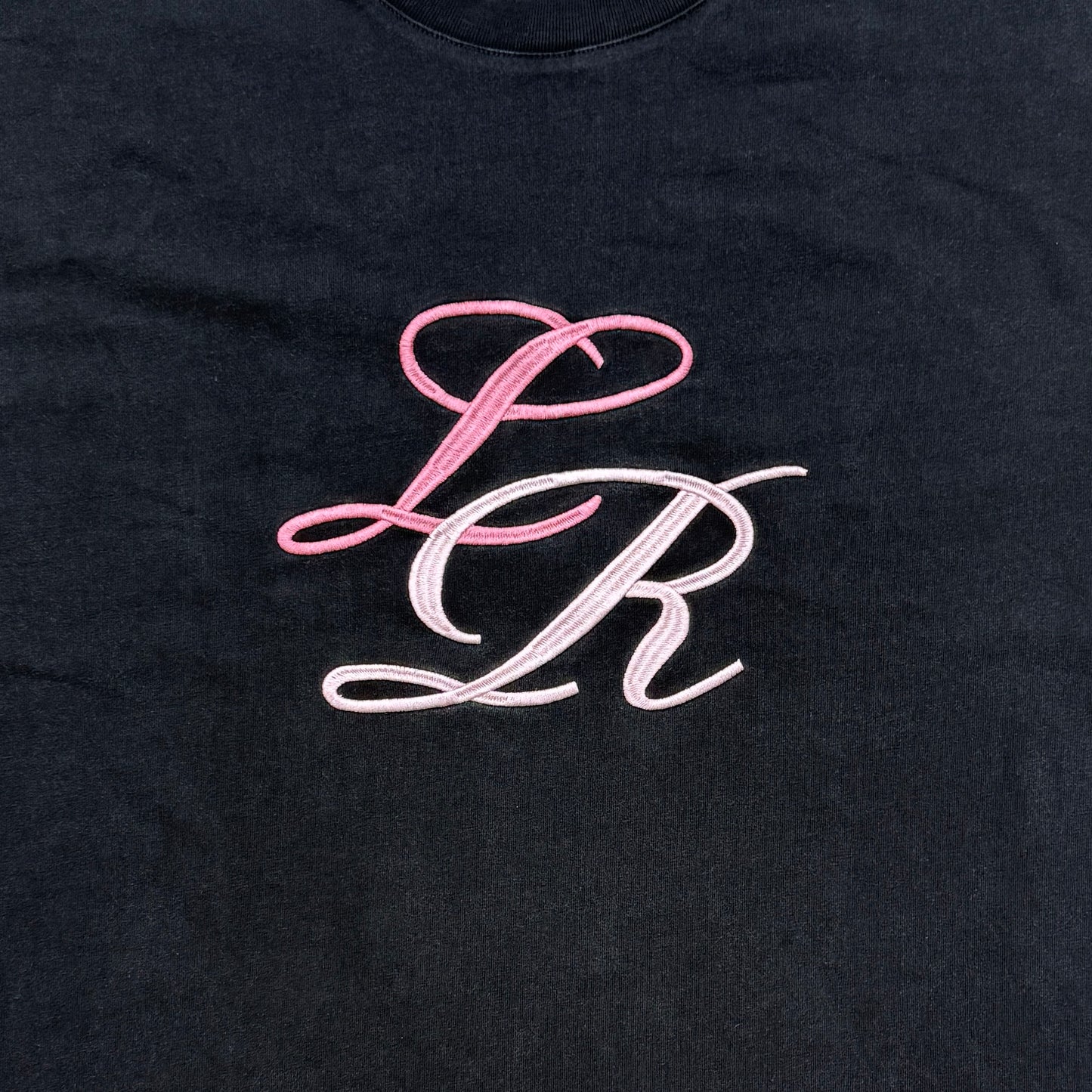 Black Logo Embroidered Tee