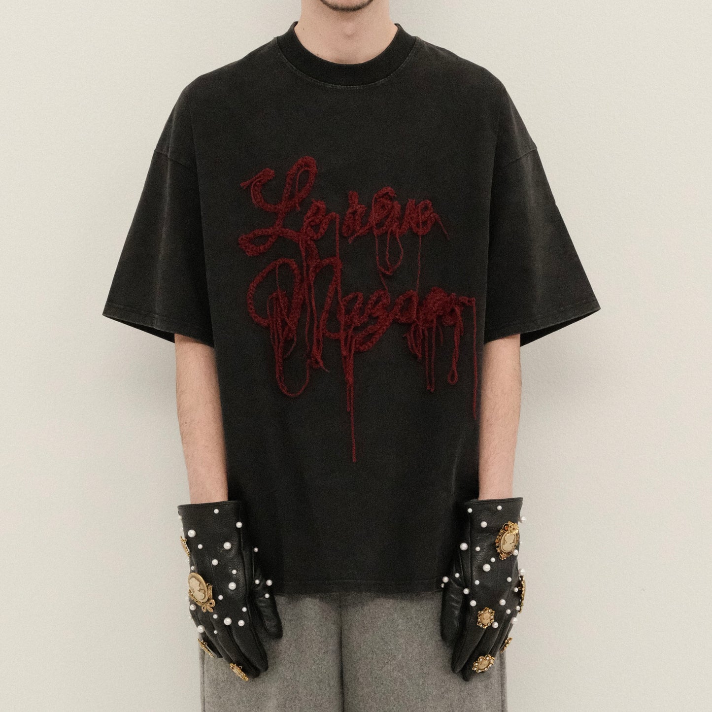 Black Vintage Crochet Tee