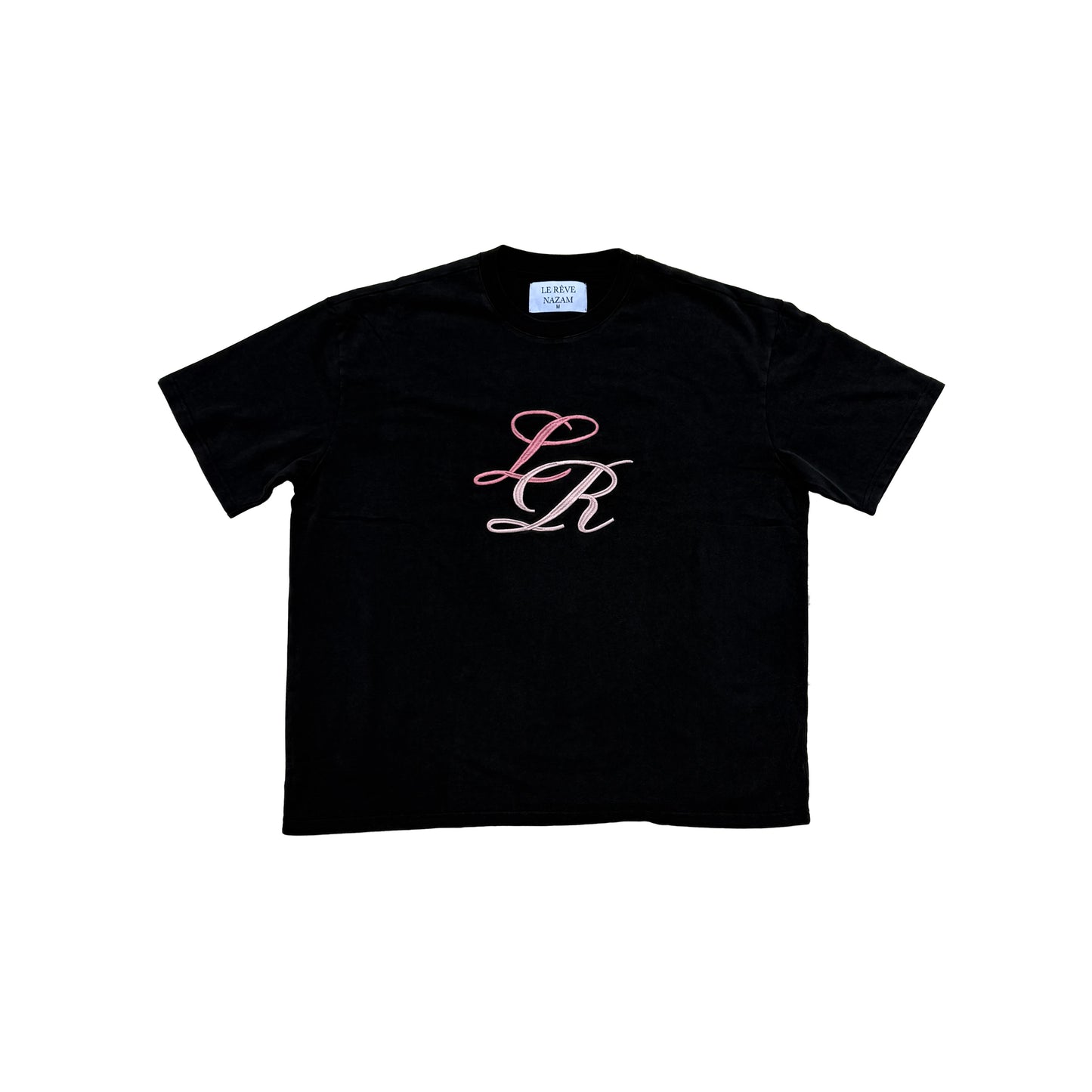 Black Logo Embroidered Tee