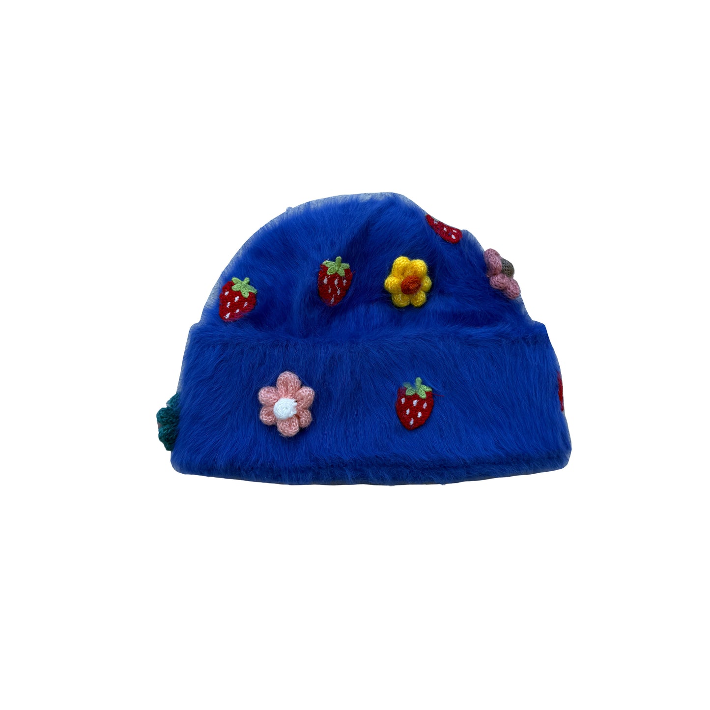 Blue Mohair Crochet Beanie