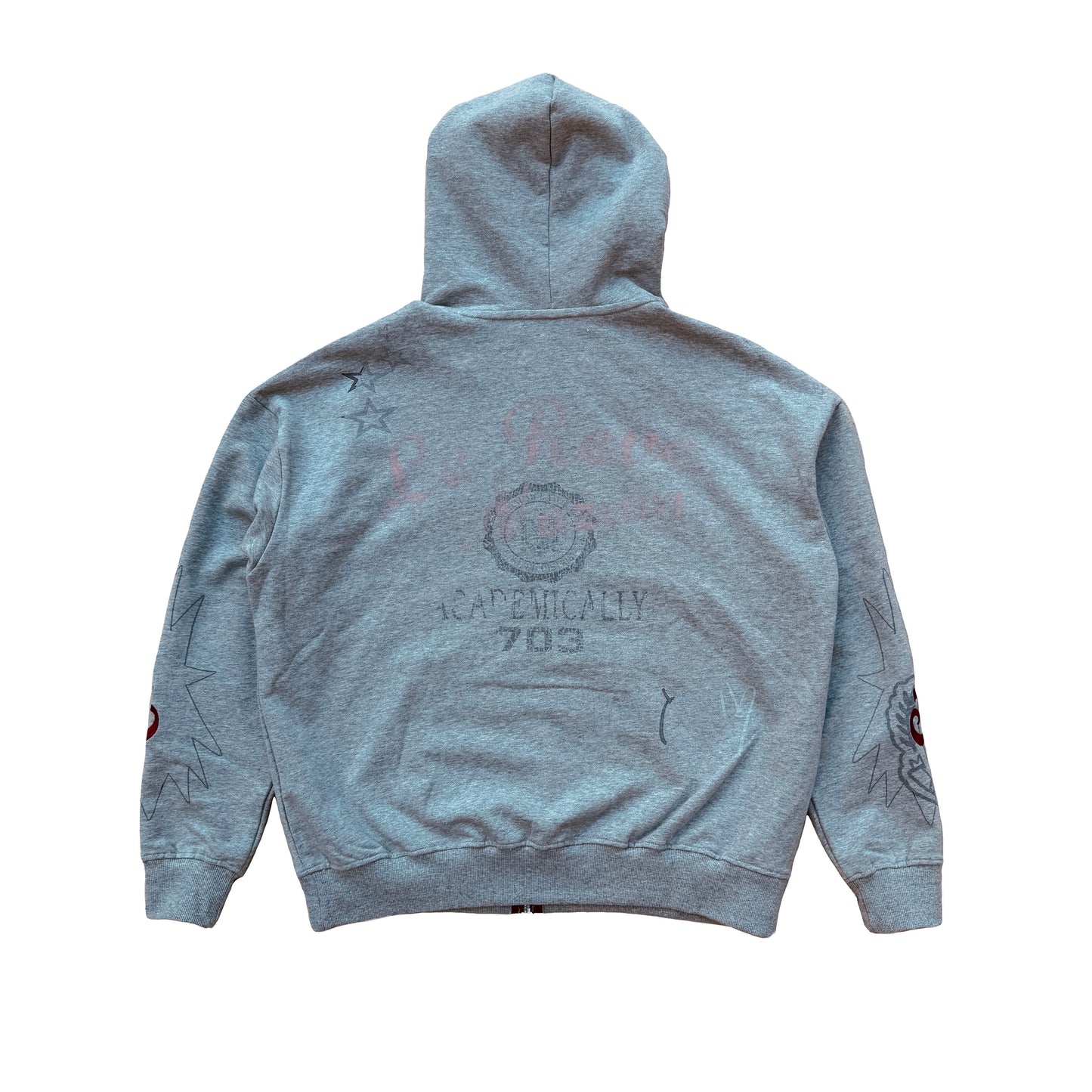 Grey Artist Zip Up Hoodie