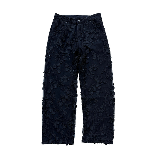 Carpenter Black Floral Lace Pants