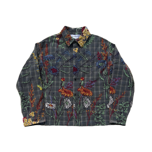Floral Embroidered Lace Flannel