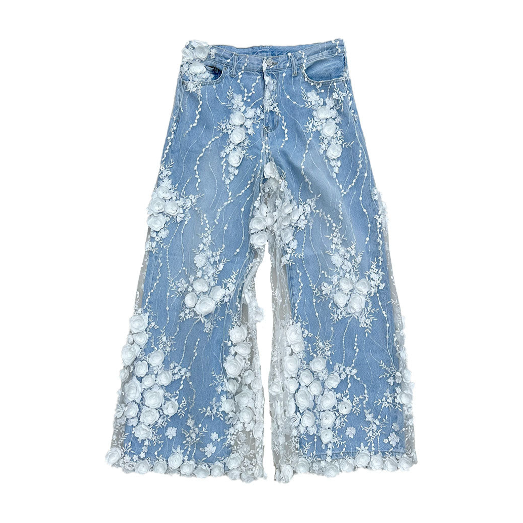 Bridal lace jeans