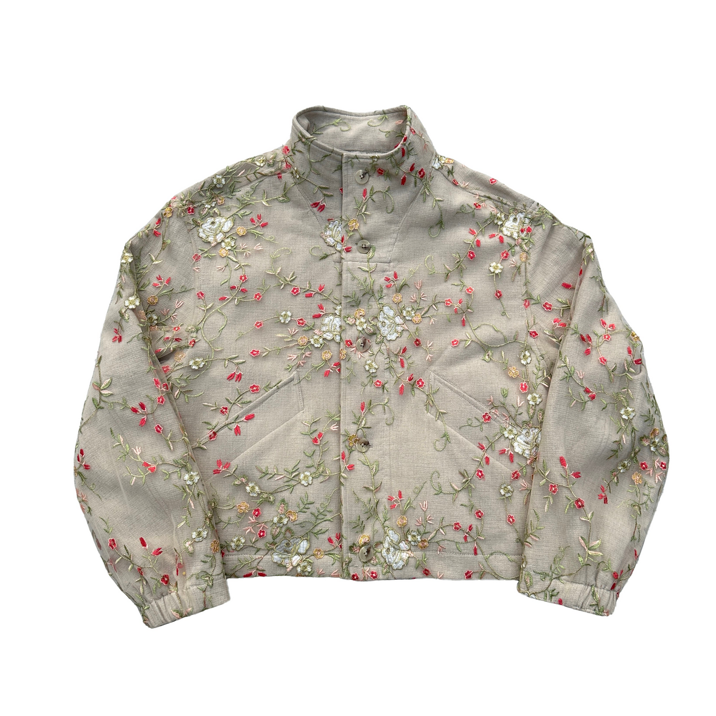 Linen embroidered lace jacket
