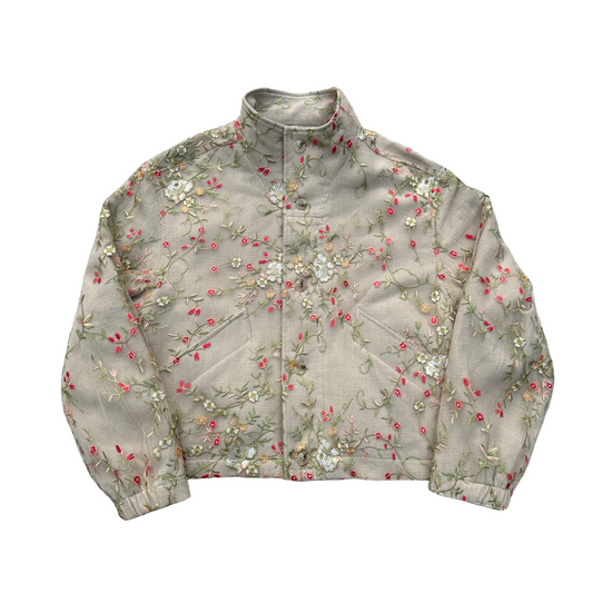 Linen embroidered lace jacket