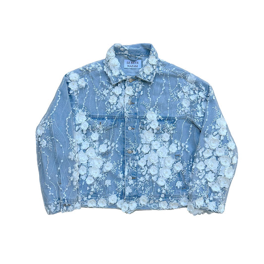 Bridal lace denim jacket
