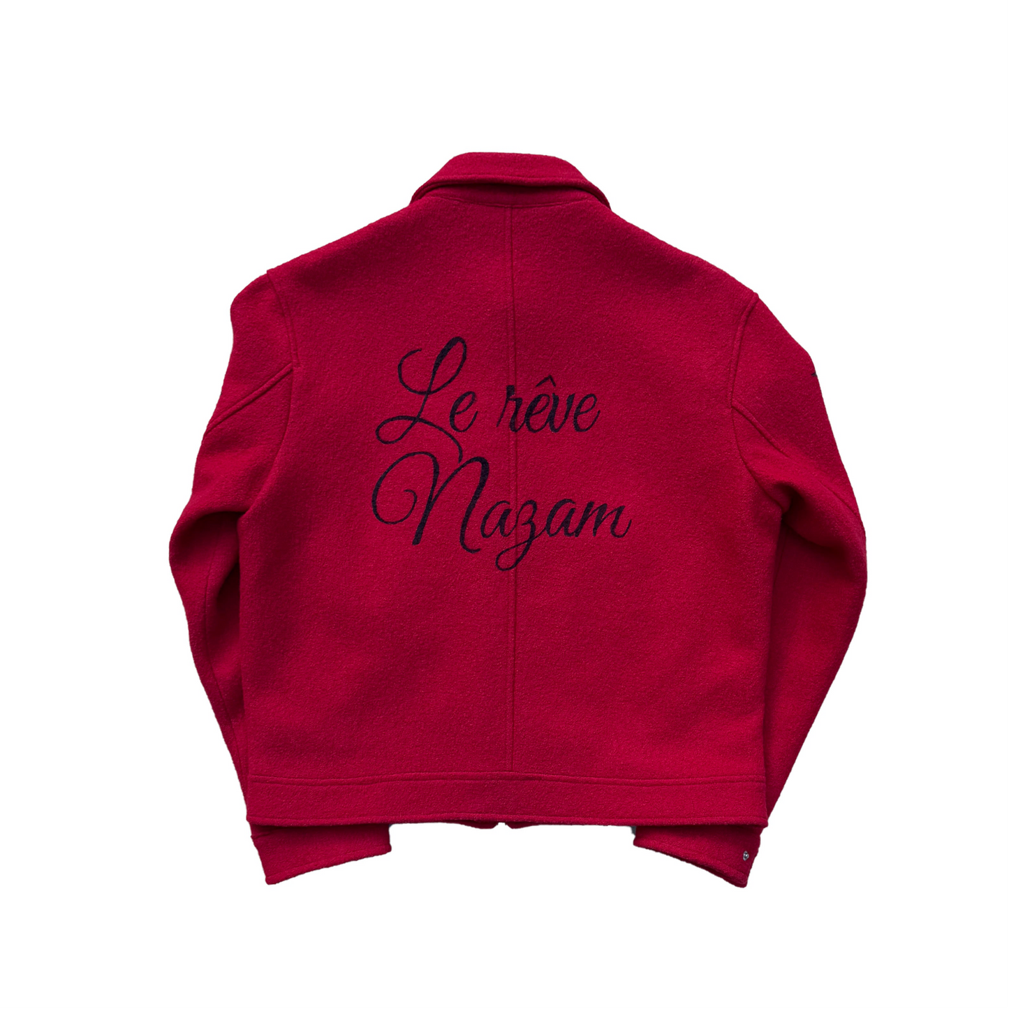 Red Bouclé Hand Drawn Jacket