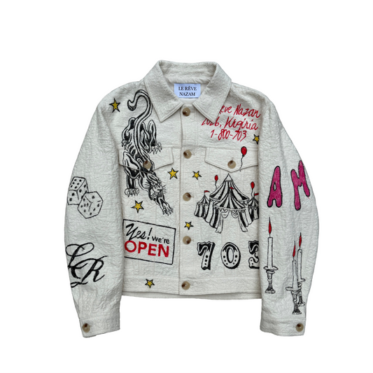 Hand Drawn Jacquard Jacket