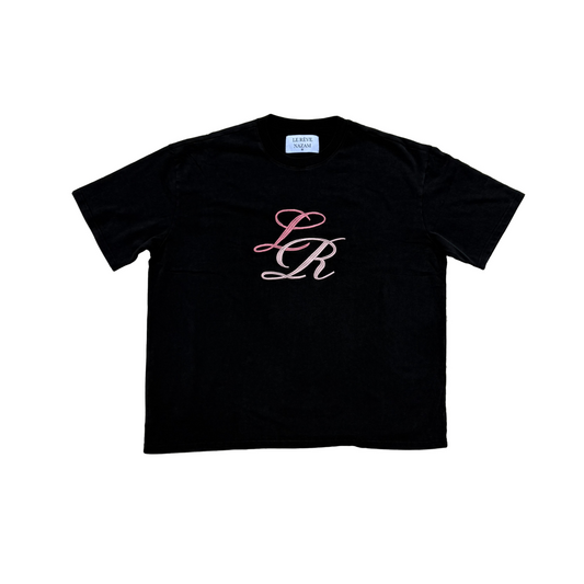 Black Logo Embroidered Tee