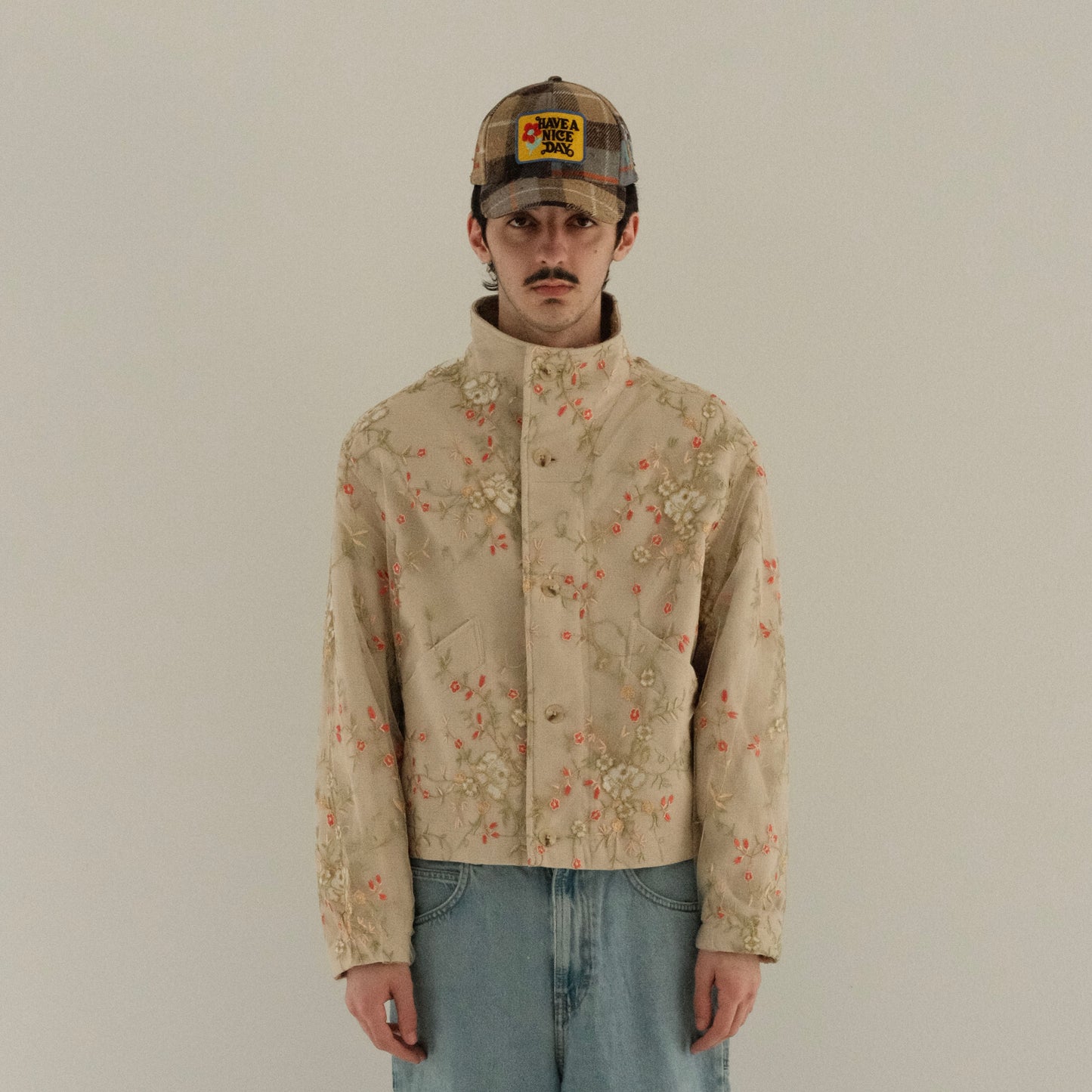 Linen embroidered lace jacket