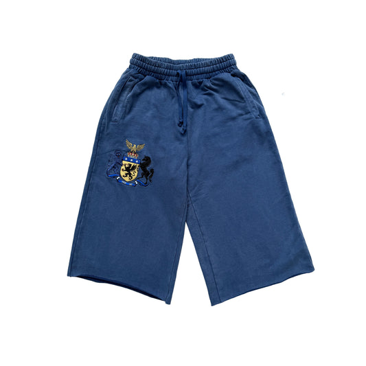 Blue Washed Baggy Sweat Shorts