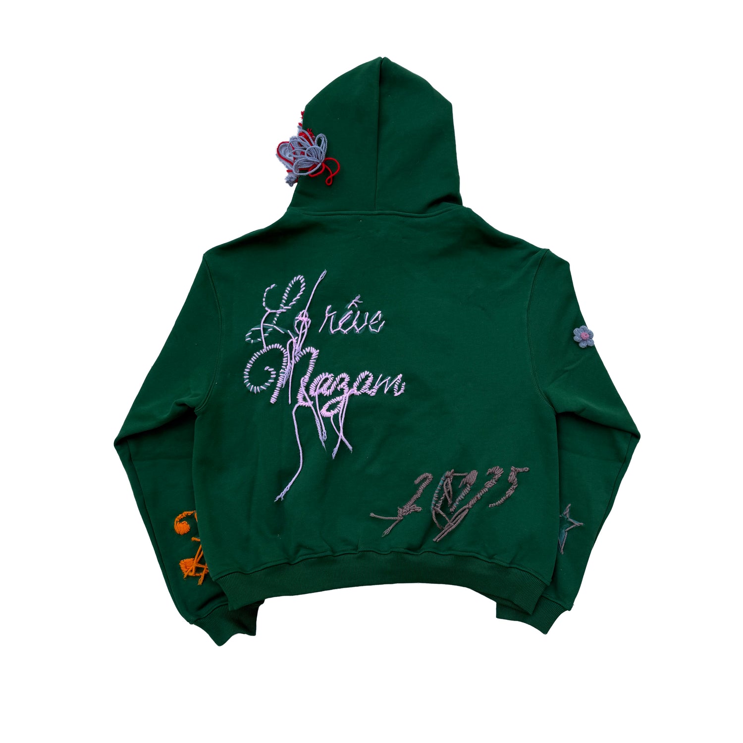 Forest Green Crochet Hoodie