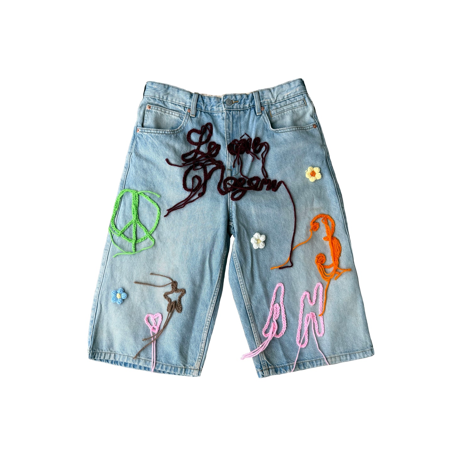 Denim Crochet Shorts