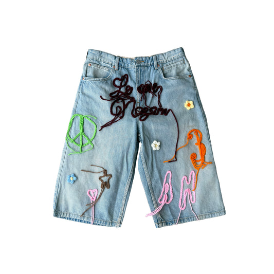 Denim Crochet Shorts