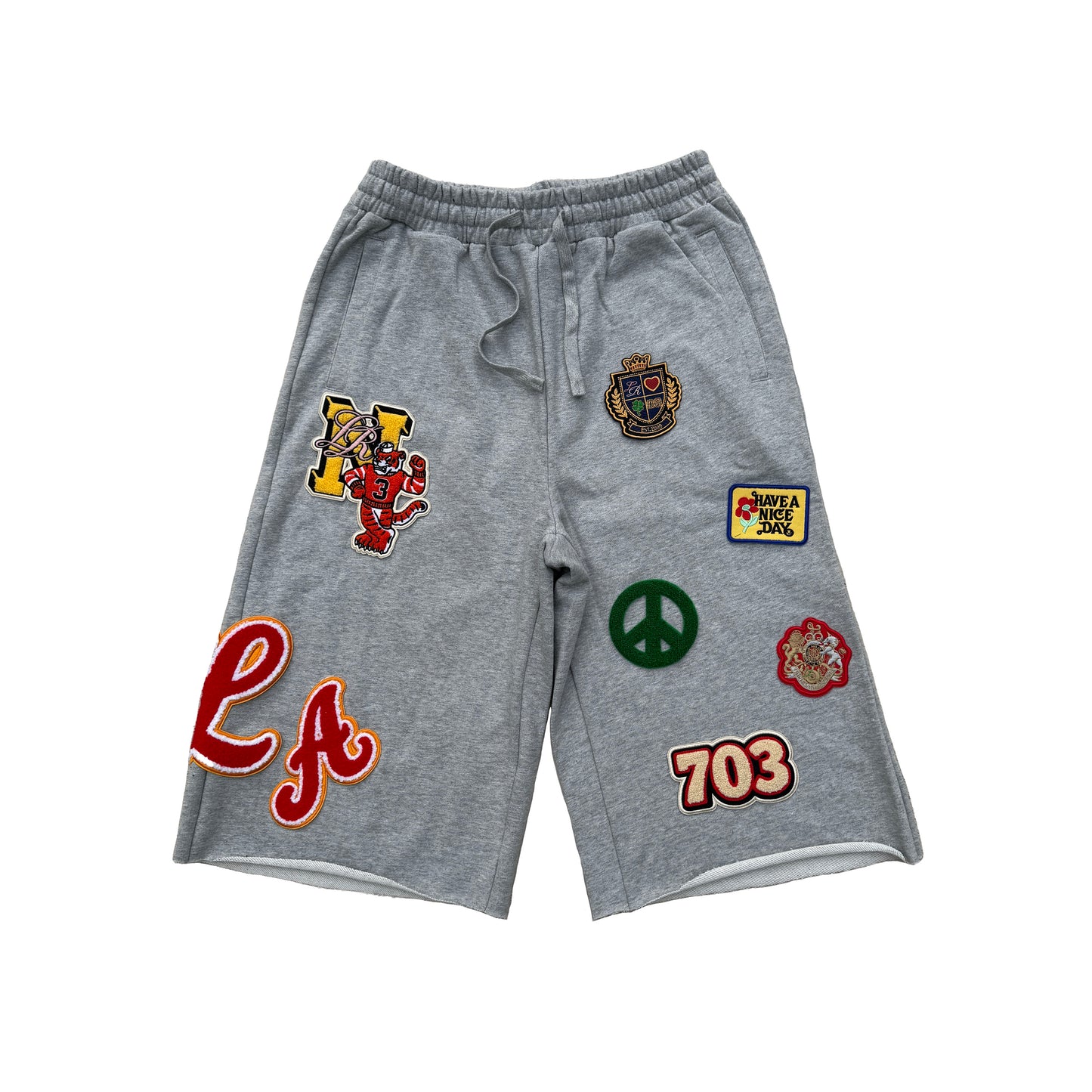 Grey Varsity Sweat Shorts