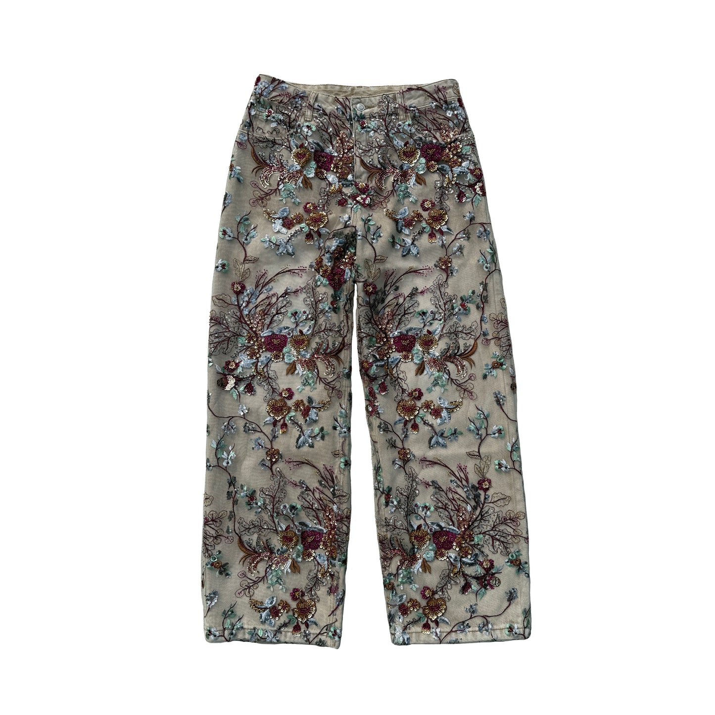 Baroque Floral Lace Jeans