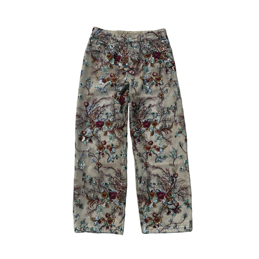 Baroque Floral Lace Jeans