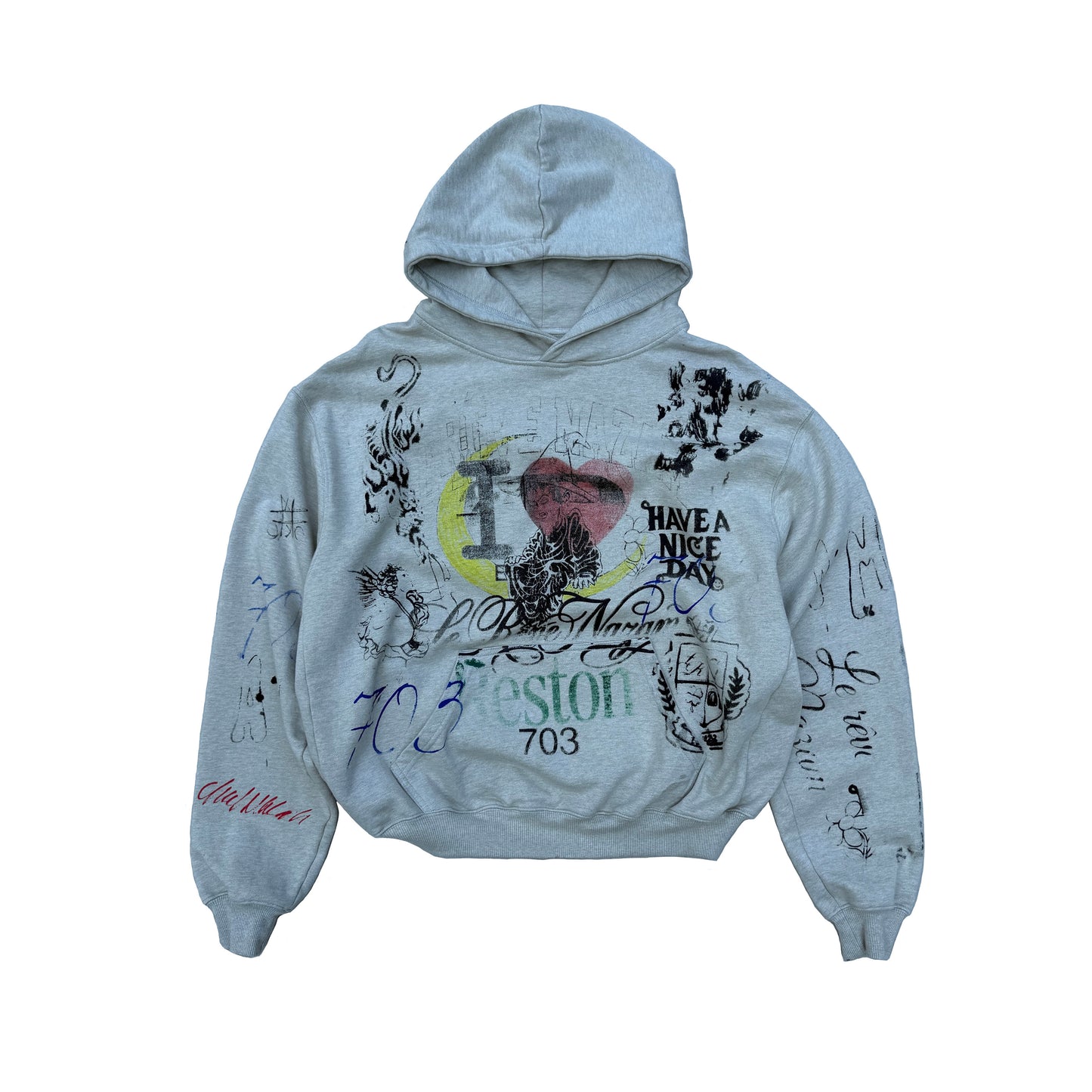 Vintage Grey Artist Hoodie