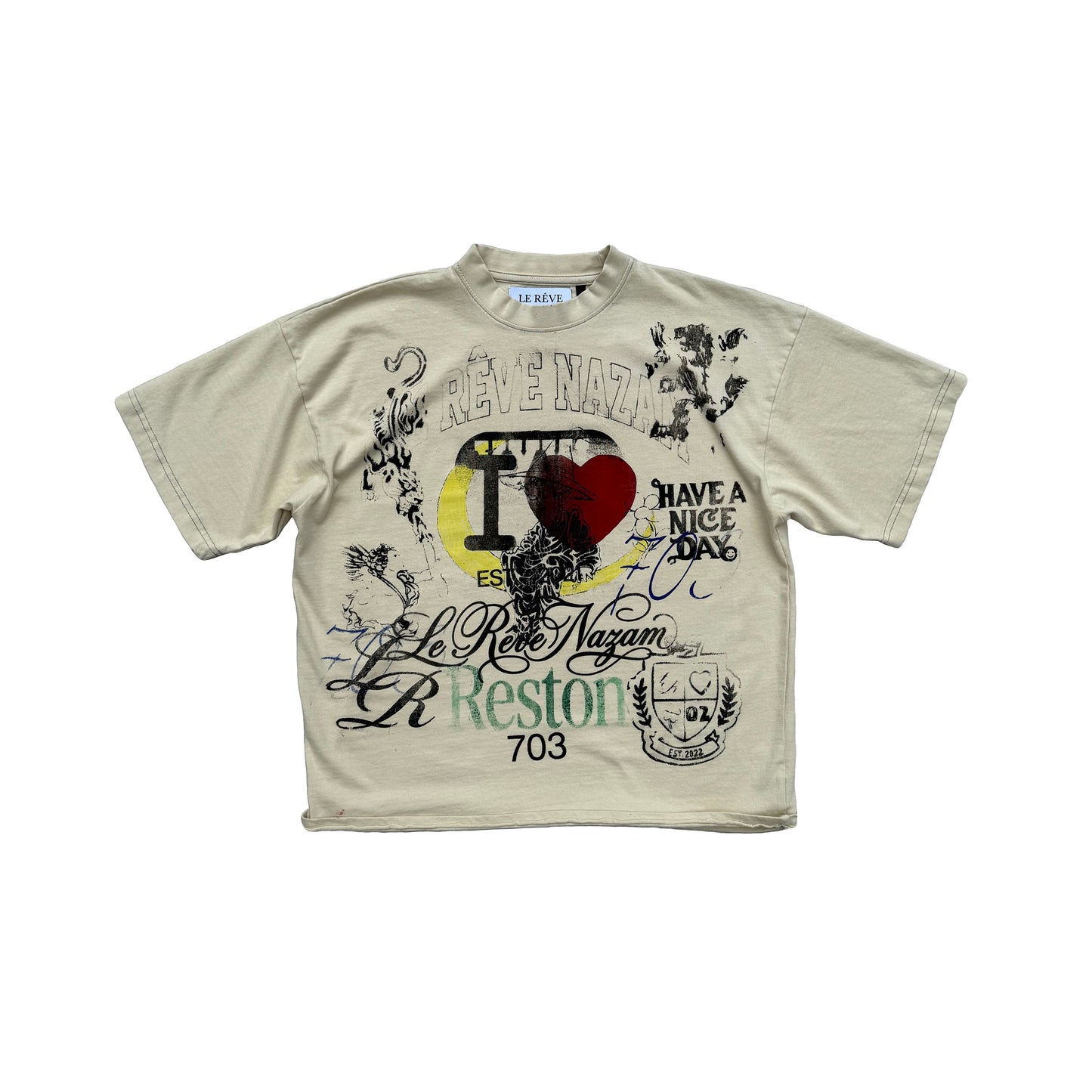 Vintage Cream Cropped Artist Tee