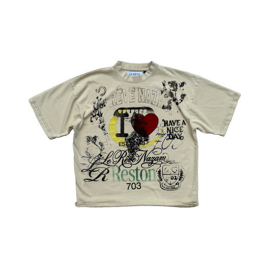 Vintage Cream Cropped Artist Tee